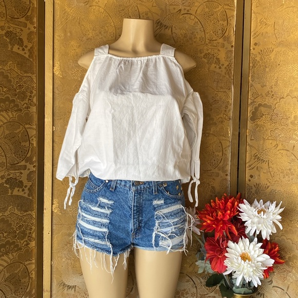 Madewell White Women's Off-Shoulder Top - Picture 1 of 5